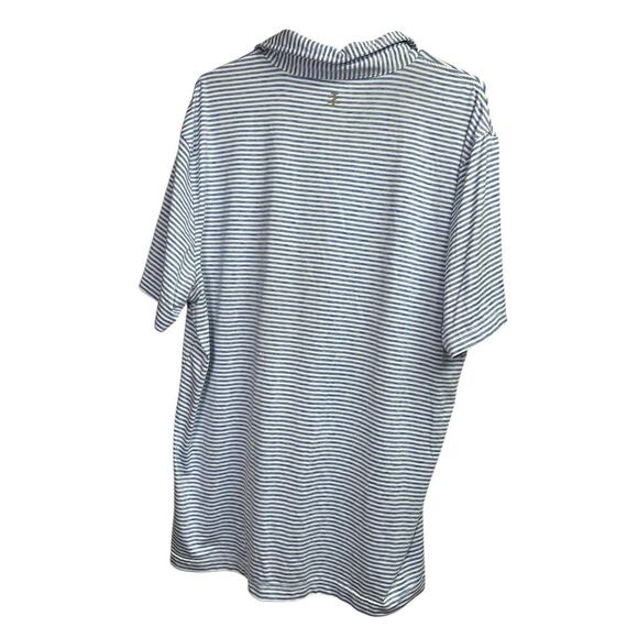 Izod Golf With Stretch Men's Polo Blue White Stripes Large - Picture 10 of 10